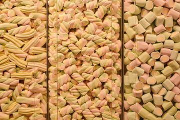 delicious sweets on the shop window.