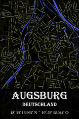 Urbaner Augsburg Straßename Stadtplan 