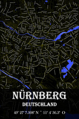 Urbaner Nürnberg Straßename Stadtplan 