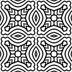Vector pattern in geometric ornamental style. Black and white color. Simple geo all over print block for apparel textile, ladies dress, fashion garment, digital wall paper.