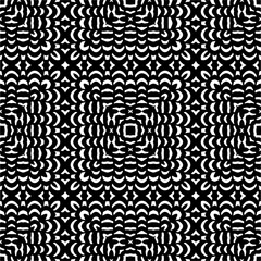 Vector pattern in geometric ornamental style. Black and white color. Simple geo all over print block for apparel textile, ladies dress, fashion garment, digital wall paper.