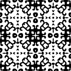 Vector pattern in geometric ornamental style. Black and white color. Simple geo all over print block for apparel textile, ladies dress, fashion garment, digital wall paper.