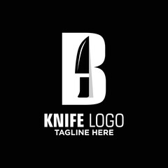 Letter B Knife Logo Design Template Inspiration, Vector Illustration.