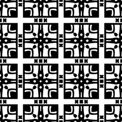 Vector pattern in geometric ornamental style. Black and white color. Simple geo all over print block for apparel textile, ladies dress, fashion garment, digital wall paper.