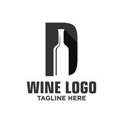 Letter D Wine Logo Design Template Inspiration, Vector Illustration.