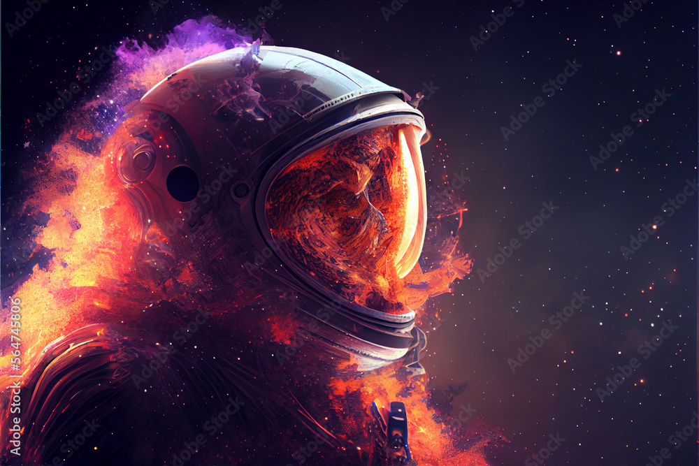 Poster Beautiful abstract illustrations Astronaut and star  on a background. 