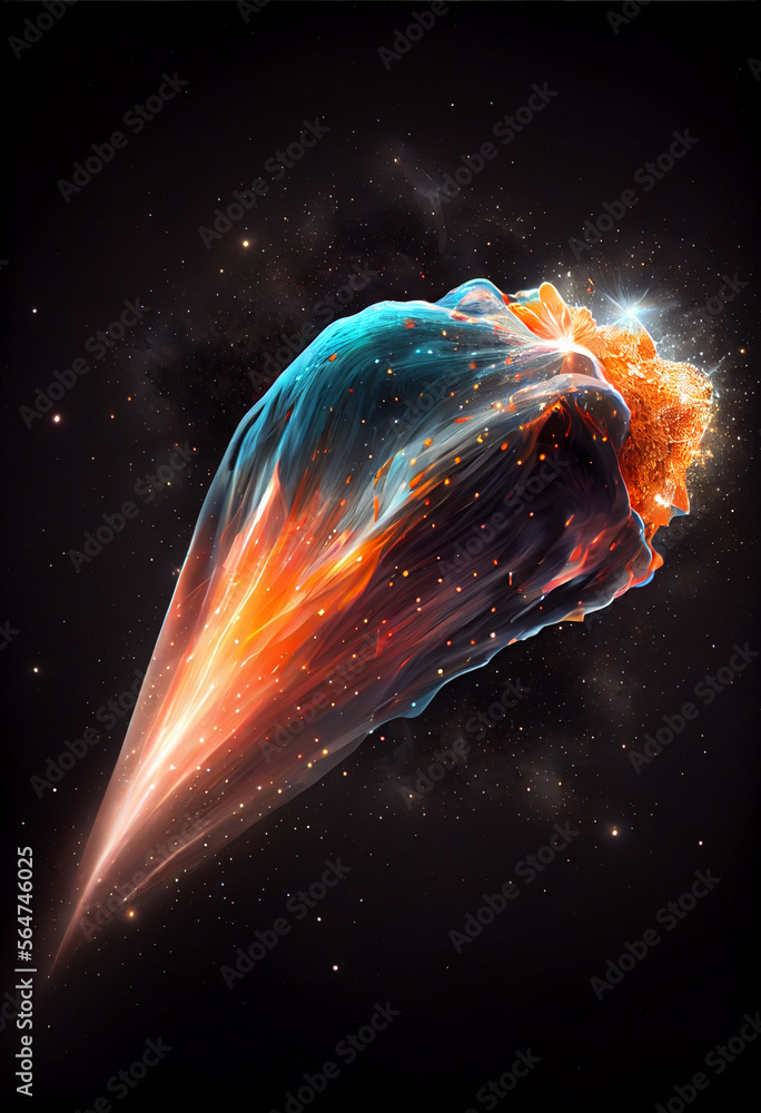 Poster beautiful abstract illustrations comet and star on a background.