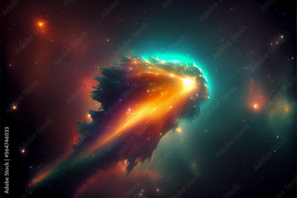 Poster beautiful abstract illustrations comet and star on a background.