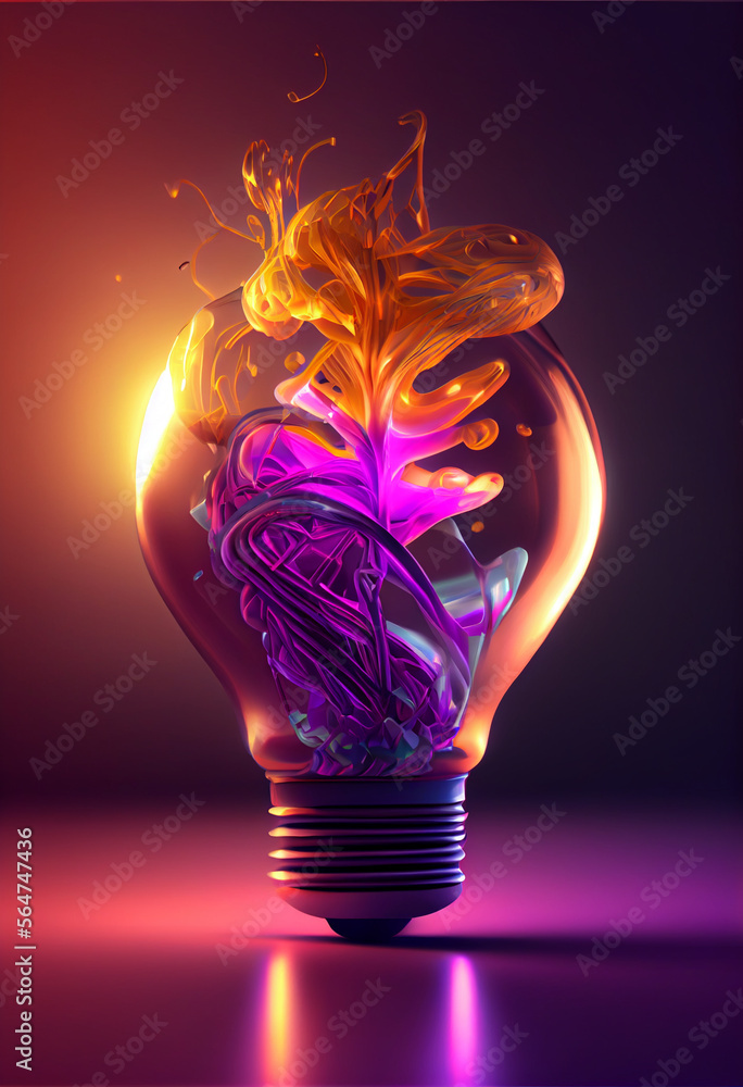 Aufkleber beautiful abstract illustrations lightbulb on a background.