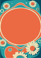 A set of backgrounds for text, psychedelic hippie art, a frame of stylized flowers.