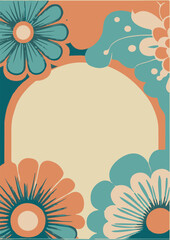 A set of backgrounds for text, psychedelic hippie art, a frame of stylized flowers.
