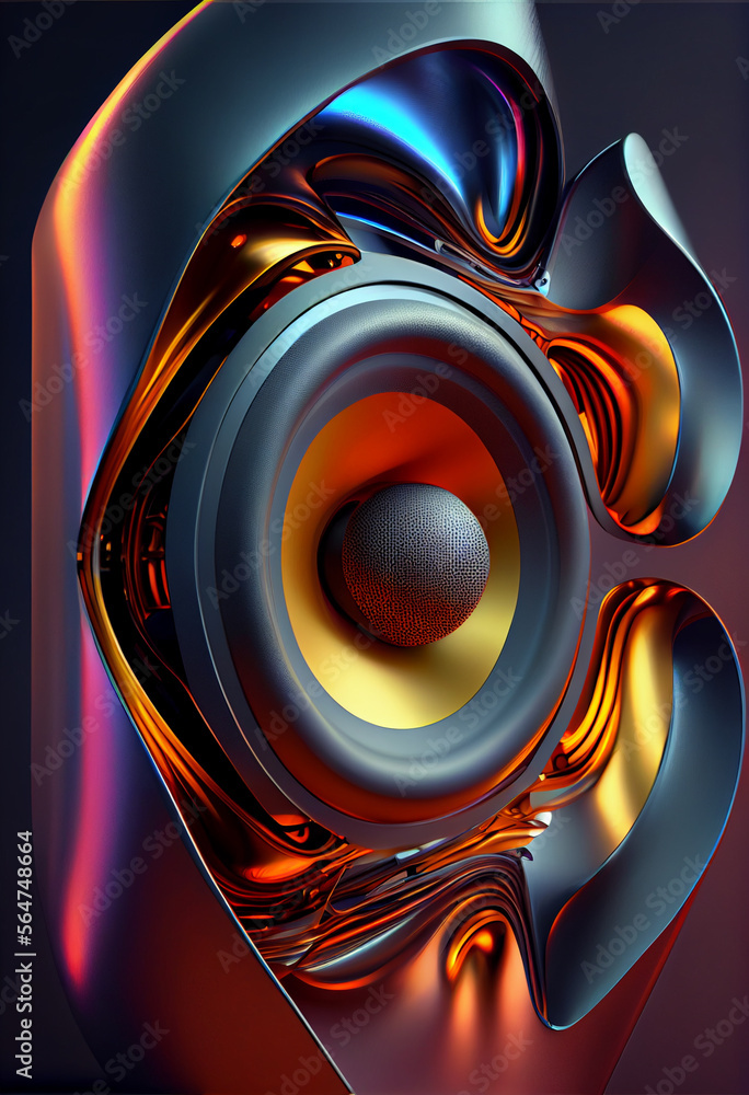 Poster beautiful abstract illustrations loud speaker on a background.