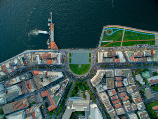 Izmir Republic Square bird's eye drone photo