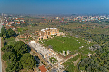 Drone photo of Manisa Salihli Sardes ancient city