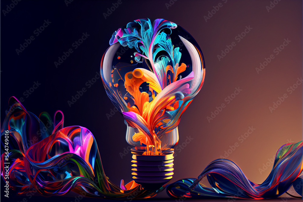 Poster beautiful abstract illustrations lightbulb on a background.