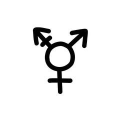 transgender sign doodle icon, vector color line illustration