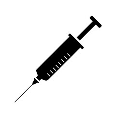Medical syringe. Syringe, injection icon vector. Doctor logo.