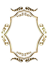 表彰状、ゴールドメタリックのオリエント柄、アラベスク柄、ダマスク柄の飾り罫ビンテージのフレーム