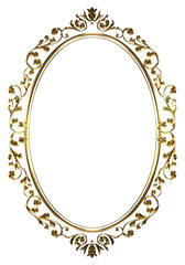 Certificate of commendation, golden metallic oriental, arabesque and damask decorative lines vintage frame.