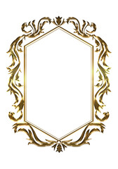 表彰状、ゴールドメタリックのオリエント柄、アラベスク柄、ダマスク柄の飾り罫ビンテージのフレーム