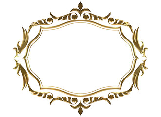 Certificate of commendation, golden metallic oriental, arabesque and damask decorative lines vintage frame.