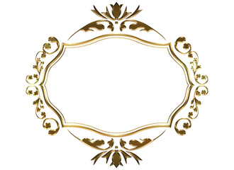 Certificate of commendation, golden metallic oriental, arabesque and damask decorative lines vintage frame.