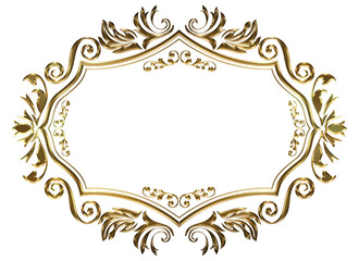 Certificate of commendation, golden metallic oriental, arabesque and damask decorative lines vintage frame.