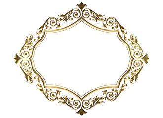 表彰状、ゴールドメタリックのオリエント柄、アラベスク柄、ダマスク柄の飾り罫ビンテージのフレーム