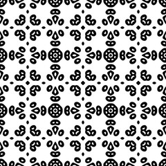 Vector pattern in geometric ornamental style. Black and white color. Simple geo all over print block for apparel textile, ladies dress, fashion garment, digital wall paper.