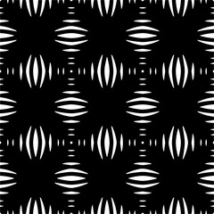 Vector pattern in geometric ornamental style. Black and white color. Simple geo all over print block for apparel textile, ladies dress, fashion garment, digital wall paper.