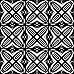 Vector pattern in geometric ornamental style. Black and white color. Simple geo all over print block for apparel textile, ladies dress, fashion garment, digital wall paper.