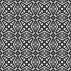 Vector pattern in geometric ornamental style. Black and white color. Simple geo all over print block for apparel textile, ladies dress, fashion garment, digital wall paper.