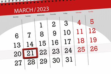 Calendar 2023, deadline, day, month, page, organizer, date, march, tuesday, number 21