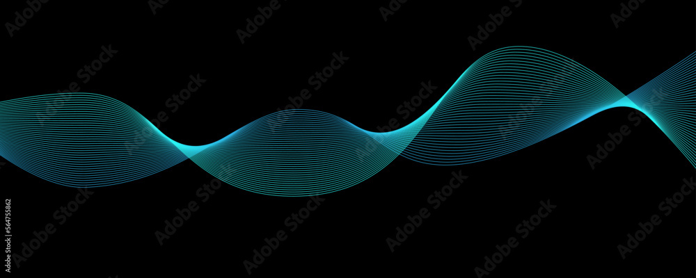 Poster creative isolated gradient wave background. curved smooth white lines created by bend tool. abstract