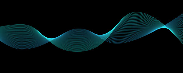 Creative isolated gradient wave background. Curved smooth white lines created by bend tool. Abstract design. Vector illustration.