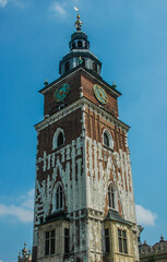Fototapeta na wymiar Town Hall on Main Square, Krakow, Poland
