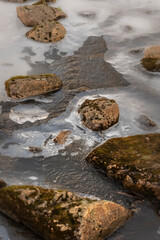 Fototapeta premium Spring has come early this year, the snow is melting and puddles are forming everywhere