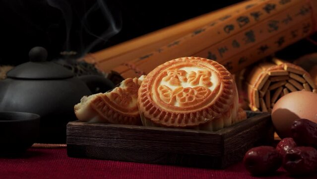 Fresh mooncakes in a festive atmosphere