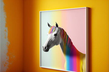 Horse, Rainbow, Generative AI, Illustration 