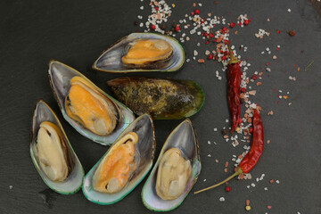 green mussel clam in shell closeup photo © ulianna19970