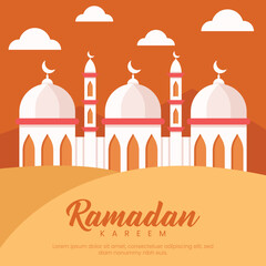 ramadan banner illustration in flat design