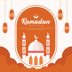 ramadan banner illustration in flat design
