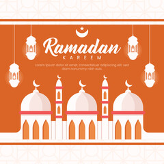 ramadan banner illustration in flat design