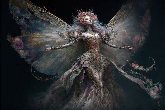 A beautiful angel warrior dancing in their battle armour.