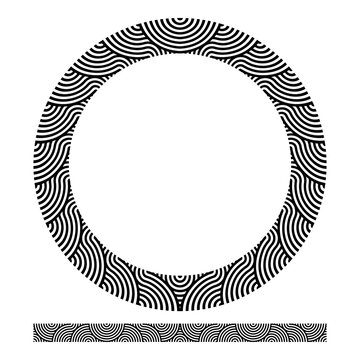 Greek frame on white background.Greek frame on white background.Black and white swirl frame.Original decorative ornamental border frame.Seamless fancy floral border for textile design and fabrics.	
