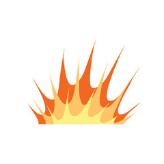 Comic boom explosion. Big cartoon fireball. Fire bang and exploding