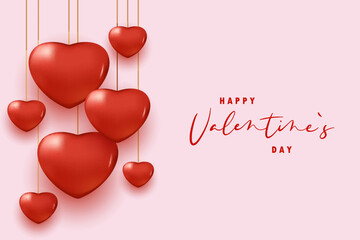  red hearts background with text space