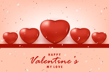 Valentine day background with lovely hearts