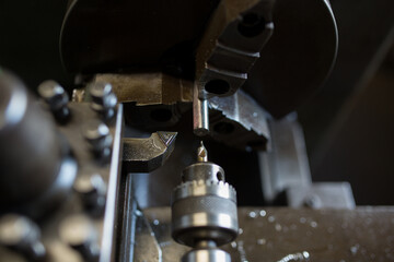 Parts processing work with a lathe