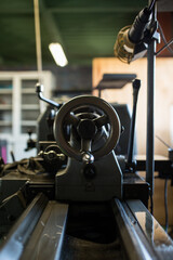 Parts processing work with a lathe